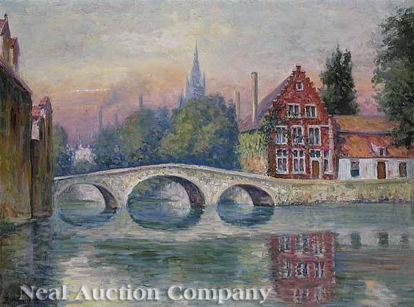 Appraisal: Rolla Sims Taylor American Texas - Bridge oil on canvas