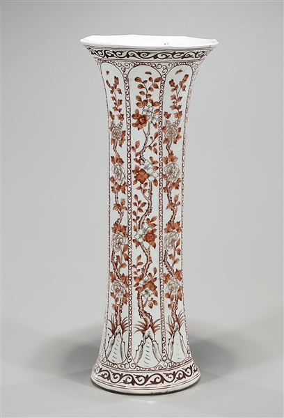 Appraisal: Chinese gu-form porcelain vase with flower motif x approx