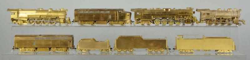 Appraisal: Lot of Brass Train Engine Tender Sets Description Made in