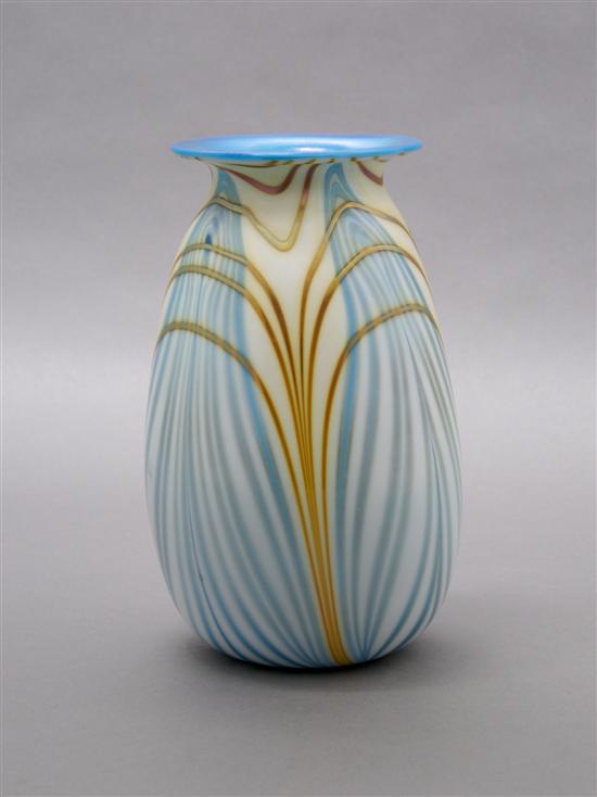 Appraisal: A Charles Lotton Iridescent Glass Vase Height inches