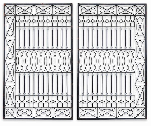 Appraisal: A pair of Baroque style iron gates Comprised of geometric