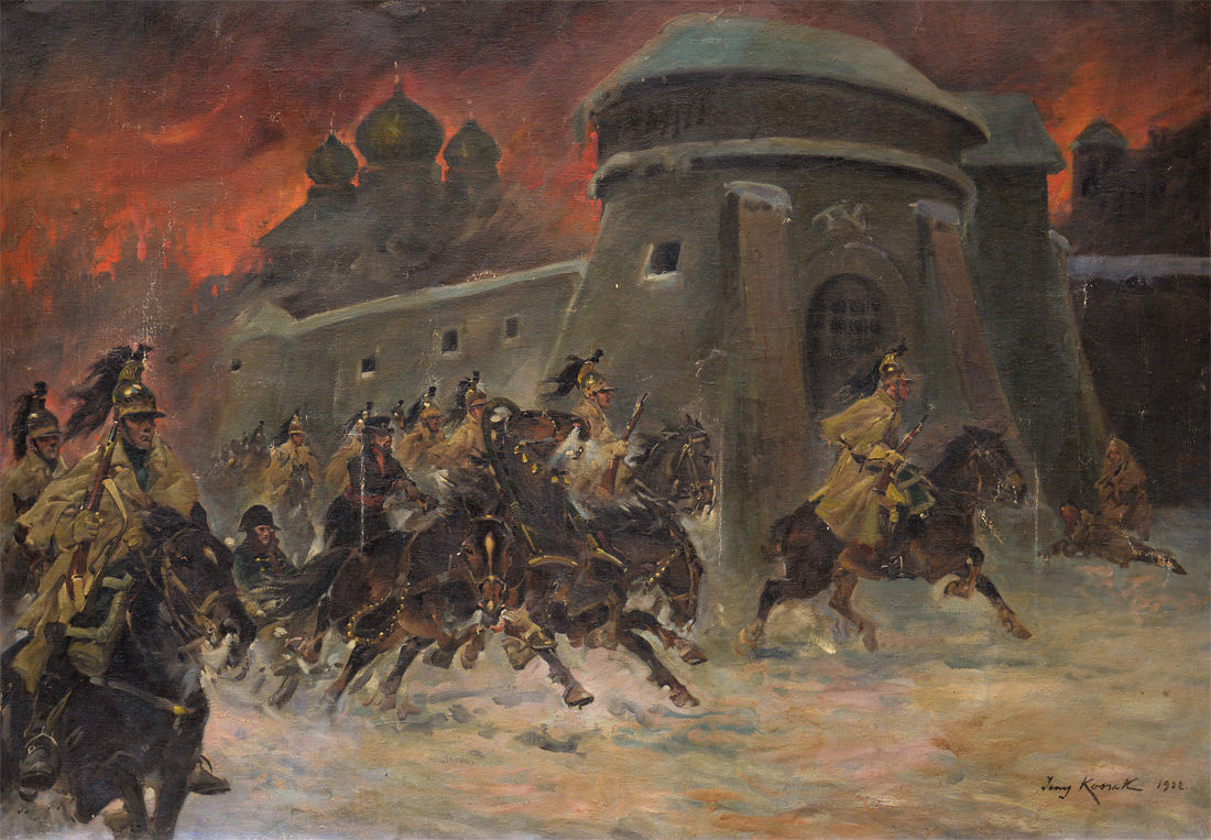 Appraisal: KOSSAK Jerzy Polish - ''Charge'' ''Szarza'' Depicts Soldiers on Horseback