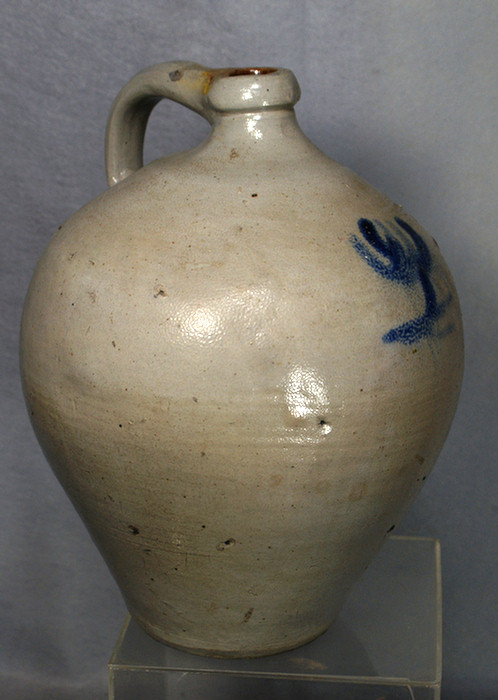 Appraisal: gallon stoneware ovoid jug with blue decoration h no chips