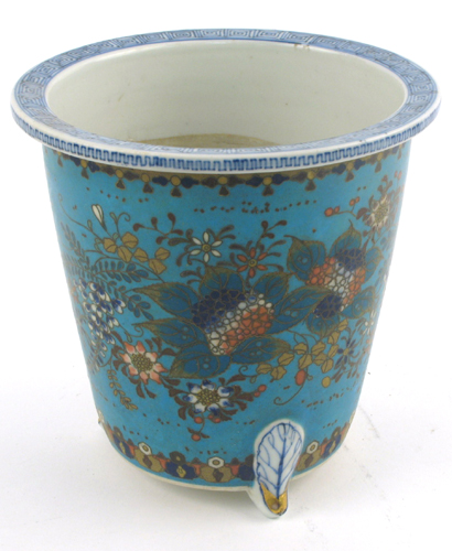 Appraisal: JAPANESE CLOISONNE TOTAI ENAMELED PORCELAIN PLANTER Meiji Period having enameled