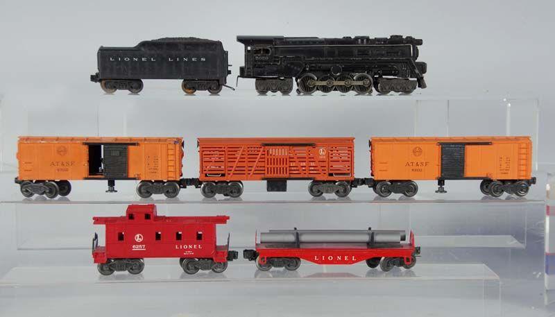 Appraisal: -Piece Lionel O- Freight Train with Ori Description Includes engine