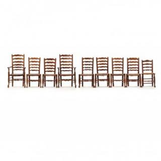 Appraisal: An Assembled Set of Nine English Country Dining Chairs th