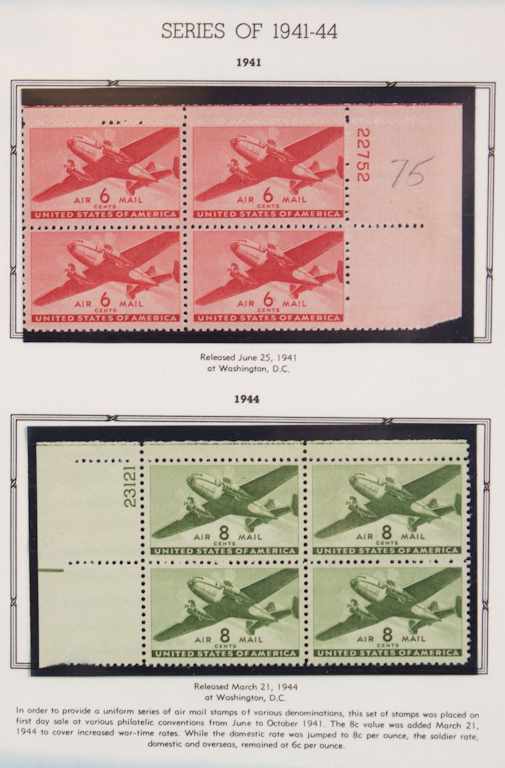 Appraisal: Collection of Airmail Plate Blocks - ' Scott C -