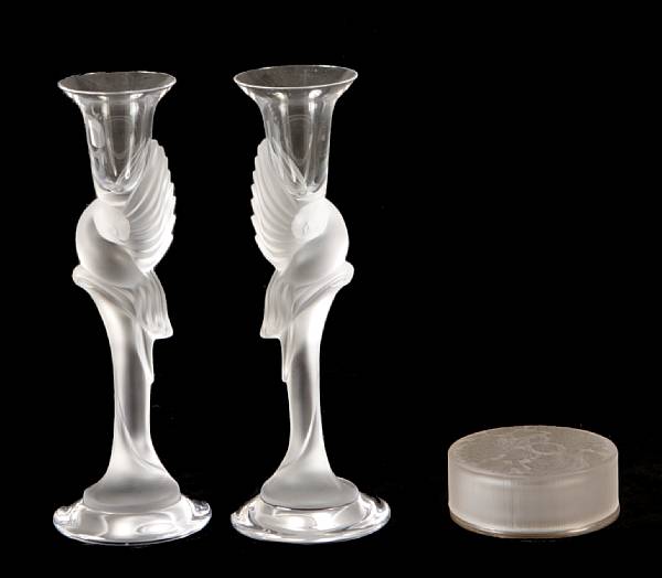 Appraisal: A group of R Lalique and Lalique glass table articles