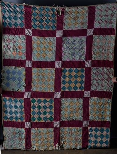 Appraisal: AFRICAN AMERICAN SOUTHERN QUILTpicked from a south Carolina African American