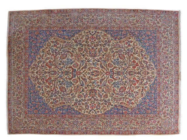 Appraisal: Hand-tied Kerman rug Iran approx ' l x ' w