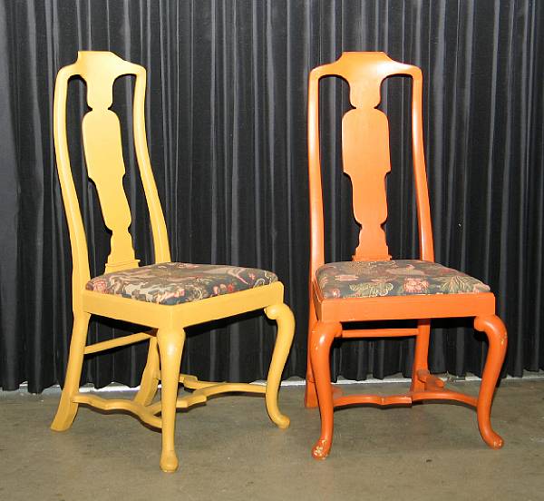 Appraisal: A set of eight Baroque style painted dining chairs th