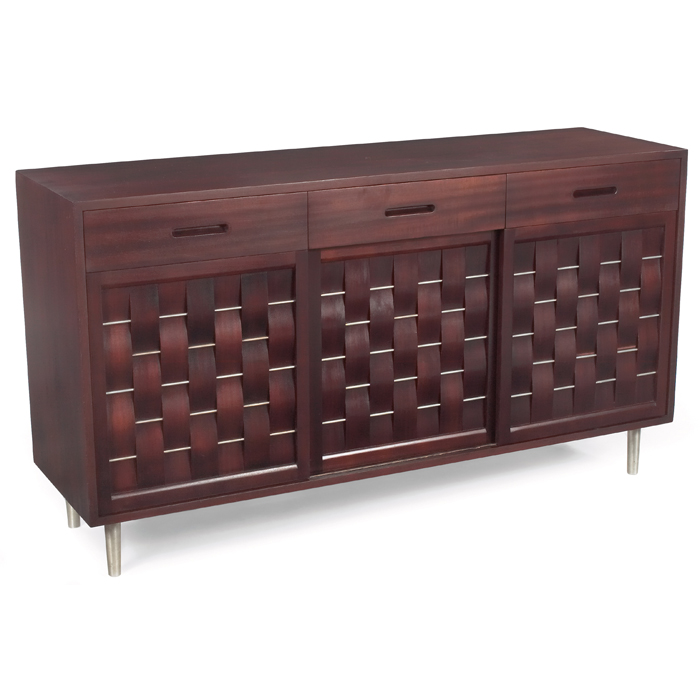 Appraisal: Edward Wormley sideboard by Dunbar mahogany case over aluminum legs