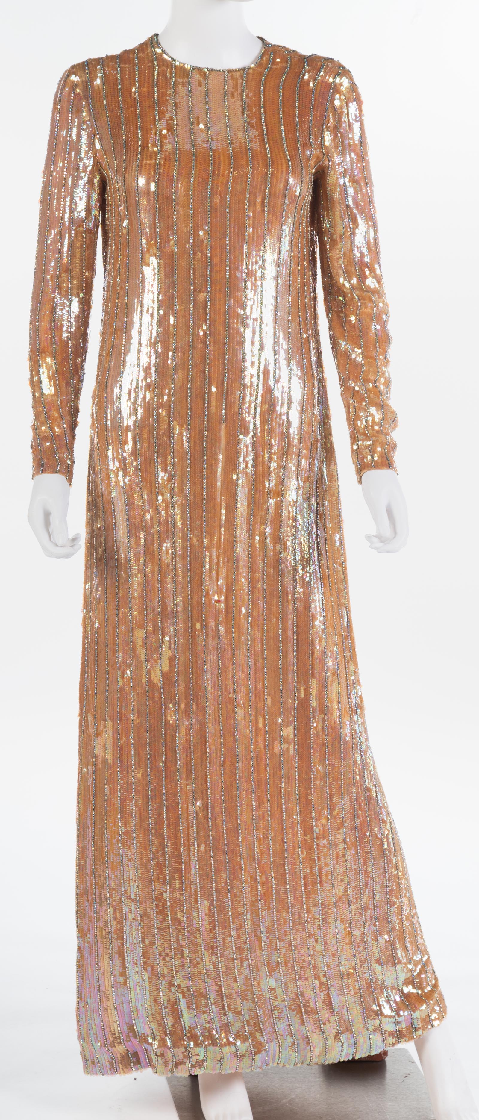 Appraisal: FULL LENGTH BEADED EVENING DRESS Made by I Magnin The