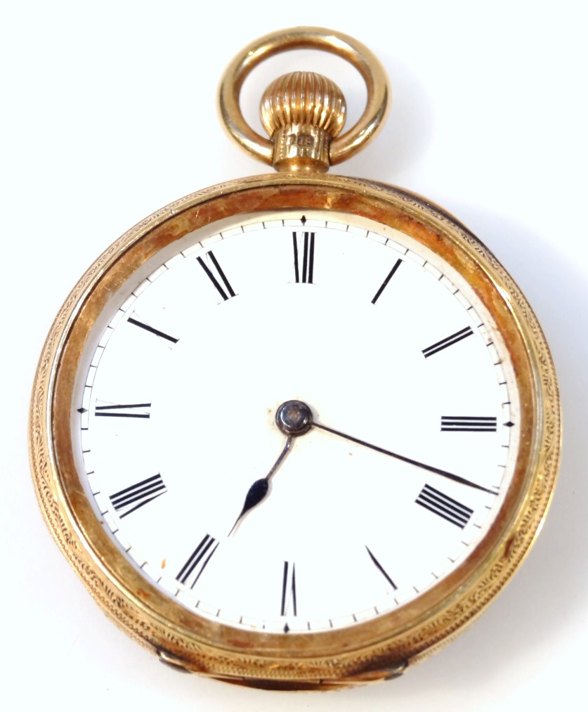 Appraisal: A late Victorian fob watch with cm dia enamel dial