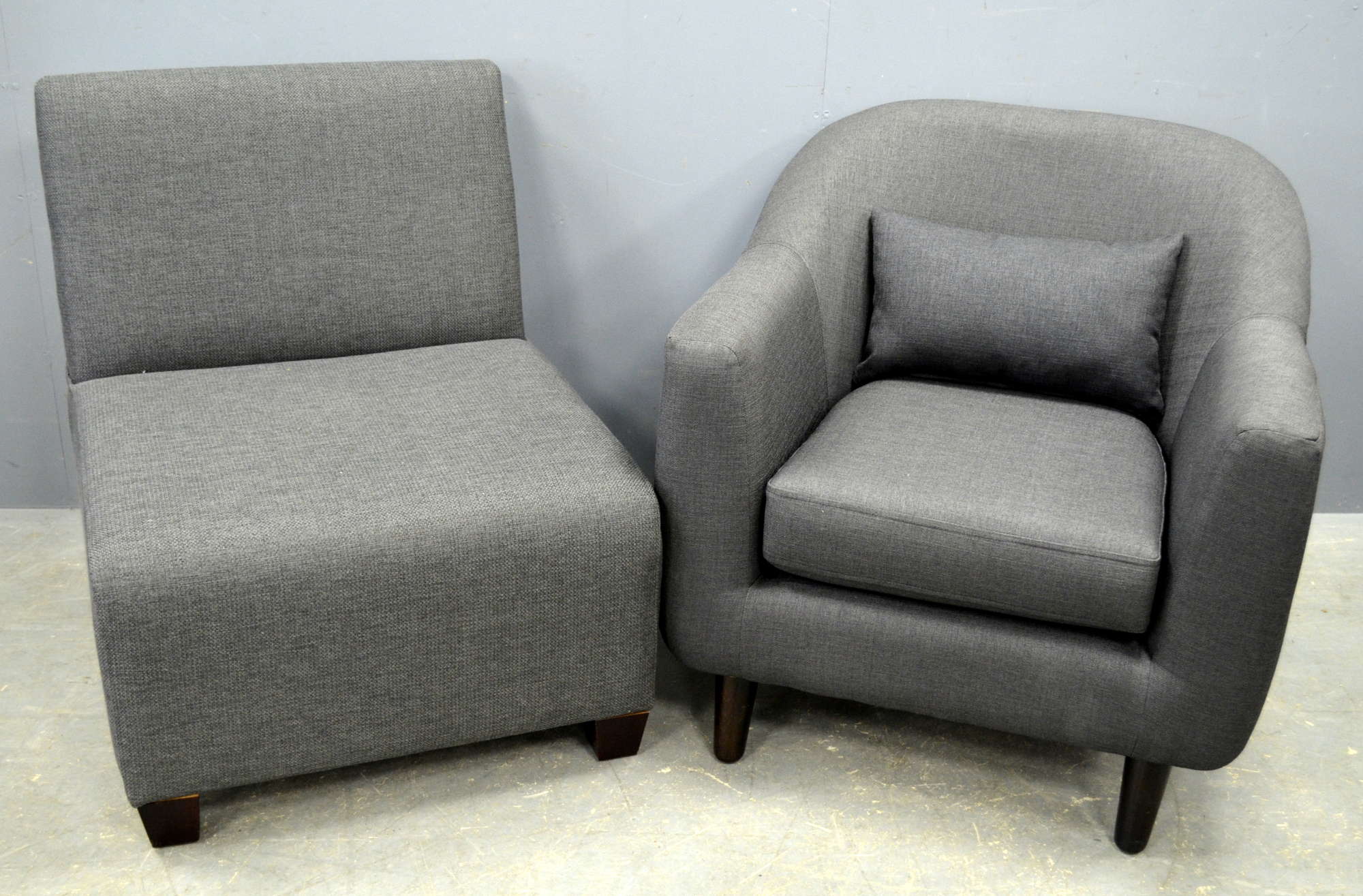 Appraisal: Modern upholstered armchair and a similar upholstered chair