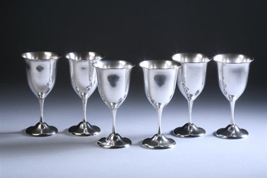 Appraisal: SIX CAMUSSO STERLING SILVER GOBLETS Industria Peruana Plata Esterlina Camusso