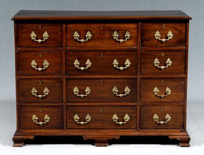 Appraisal: Georgian mahogany butler s chest twelve dovetailed drawers with oak