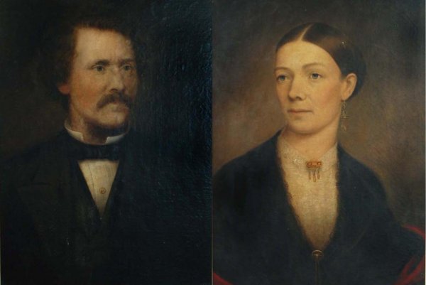 Appraisal: American School th century Oil on canvas Portraits of Thomas