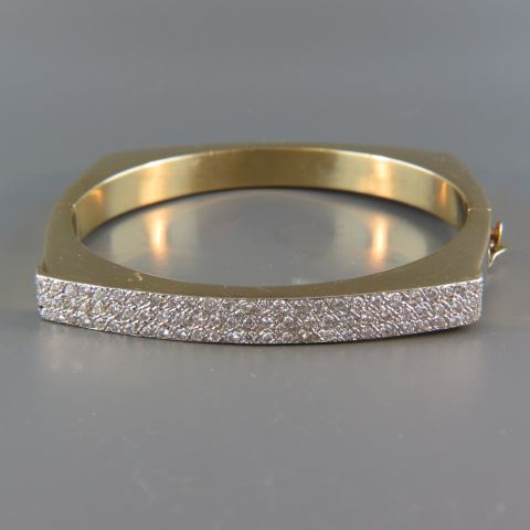 Appraisal: Diamond Bangle Bracelet round diamonds totaling carats in heavy k