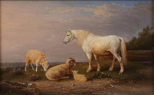 Appraisal: Property of various owners A bull and sheep in a