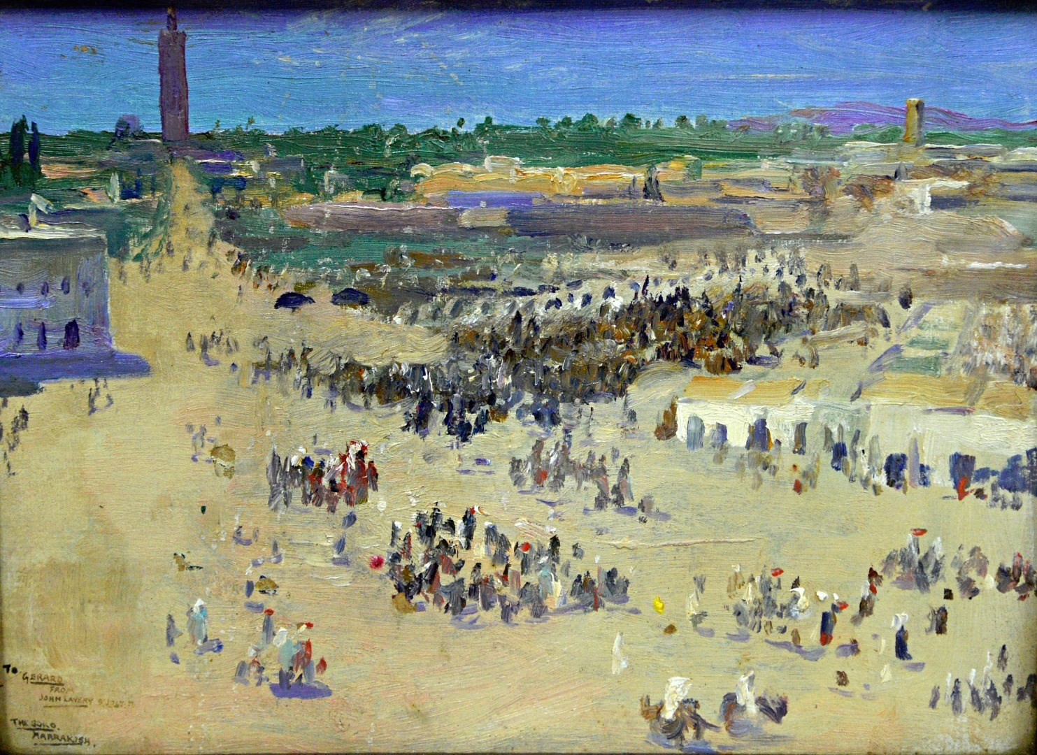 Appraisal: Sir John Lavery - The Soko Marrakech oil on canvasboard