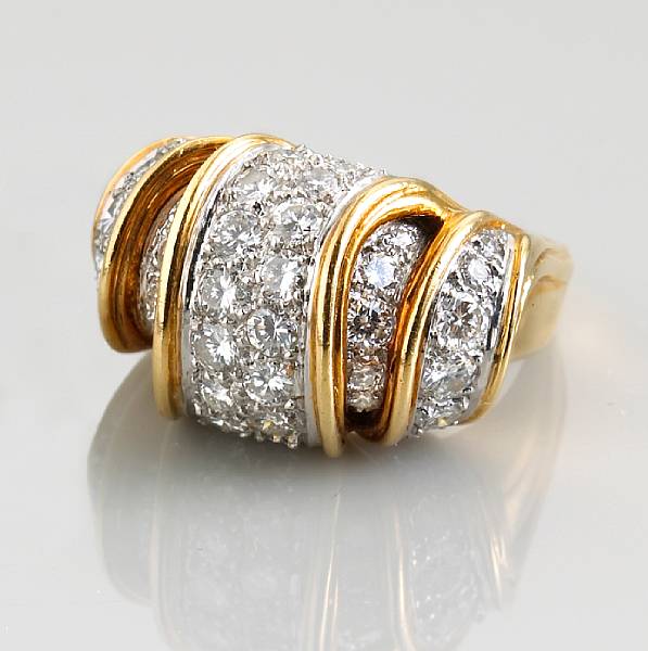 Appraisal: A diamond pav -set ring estimated total diamond weight carats