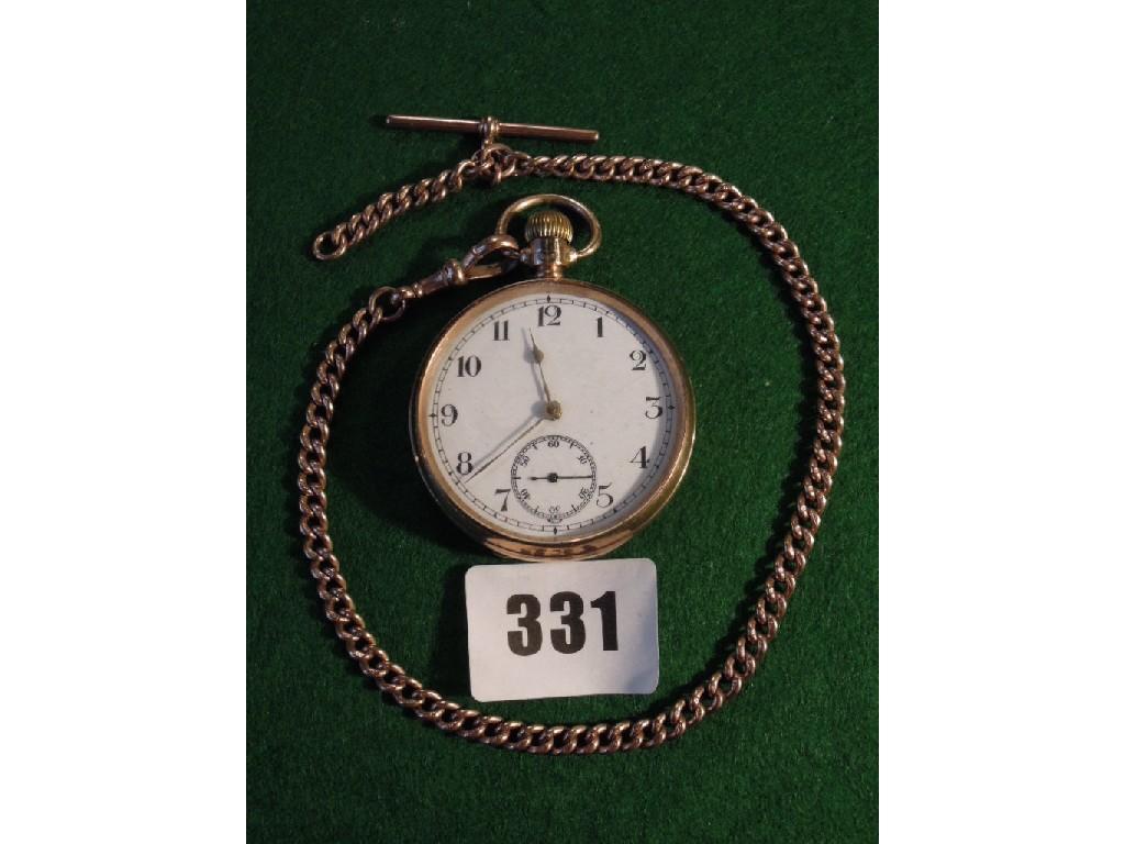 Appraisal: A ct gold gentleman's pocket watch with ct gold Albert