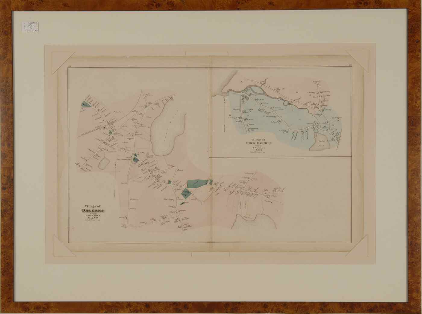 Appraisal: FRAMED MAP FROM A TH CENTURY WALKER ATLASVillage of Orleans