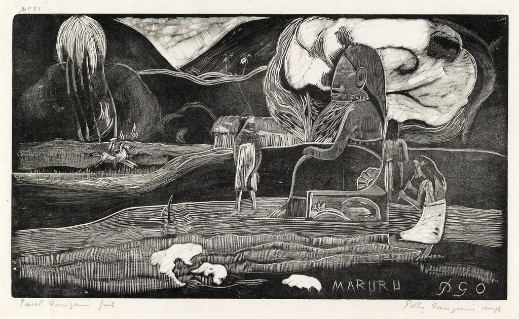 Appraisal: PAUL GAUGUIN Maruru Woodcut on Chine volant - x mm