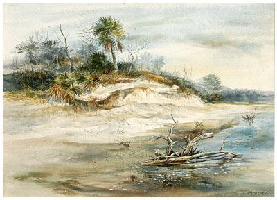 Appraisal: Watercolor Chevis Delwin Clark Charleston South Carolina born sand dune