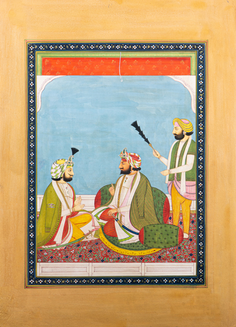 Appraisal: Sikh School Miniature painting of a Seated Prince in audience