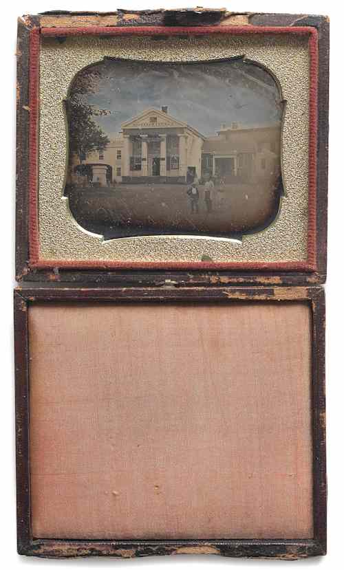 Appraisal: American outdoor daguerreotype photograph mid th c of a building