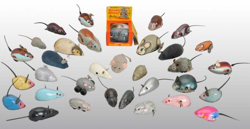 Appraisal: Lot of Mouse Toys Description Most are Japanese and wind-up