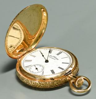 Appraisal: K Waltham Hunting Case Watch K yellow gold American Waltham