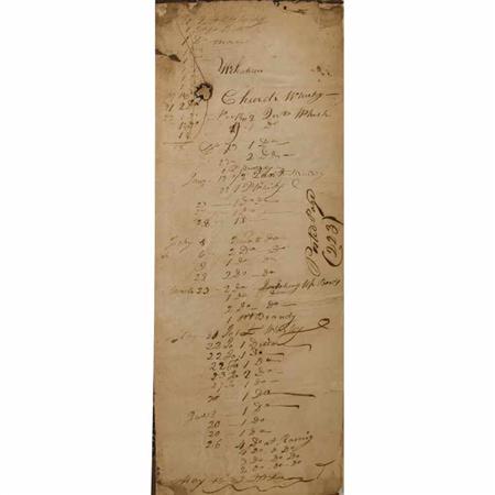 Appraisal: AMERICANA A manuscript accounts ledger dated November to January Estimate