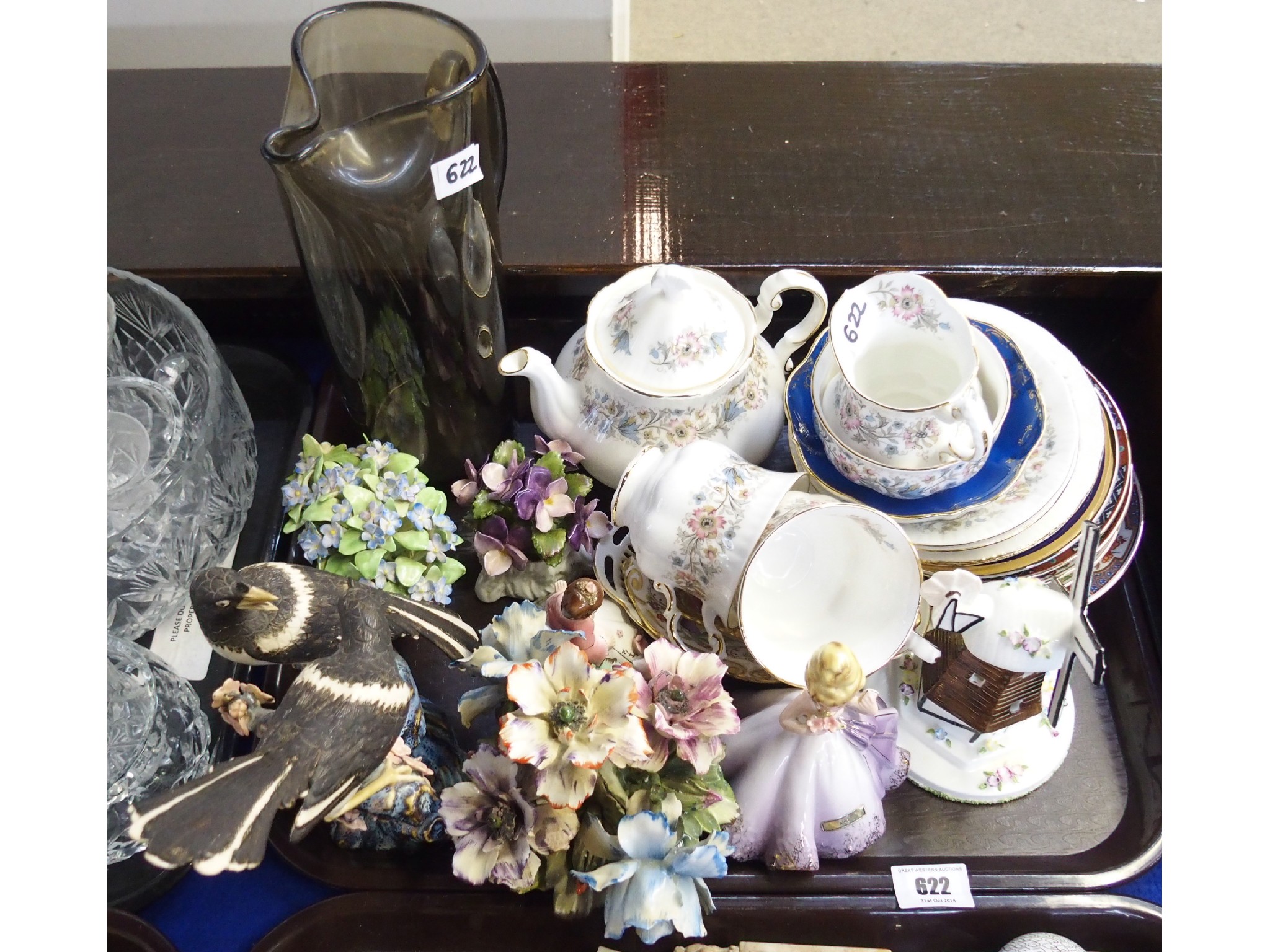 Appraisal: Tray comprising Paragon Meadowvale tea set with teapot porcelain floral