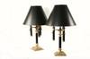 Appraisal: TABLE LAMPS - Pair of heavy brass triple arm classical