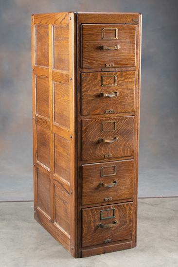 Appraisal: Antique quarter sawn oak five drawer letter size File Cabinet