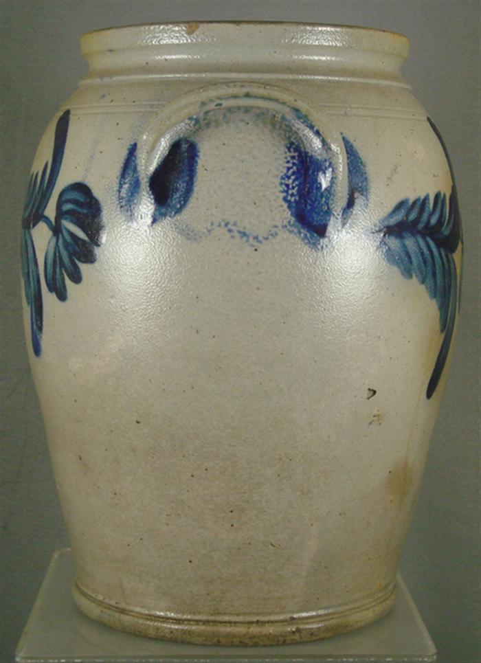 Appraisal: Blue decorated stoneware crock impressed unsigned h Estimate -