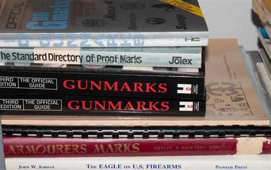 Appraisal: Eight titles concerning gun marks proof marks armor's marks etc