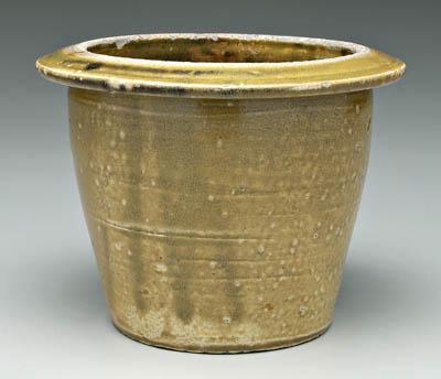 Appraisal: J D Craven salt glaze butter crock pale olive stoneware