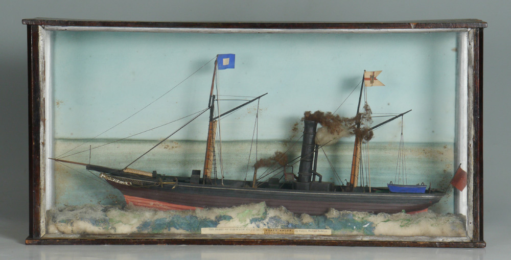 Appraisal: TRIGGS SHIP DIORAMA OF STEAMSHIP HEATH ABBEY Victorian model of