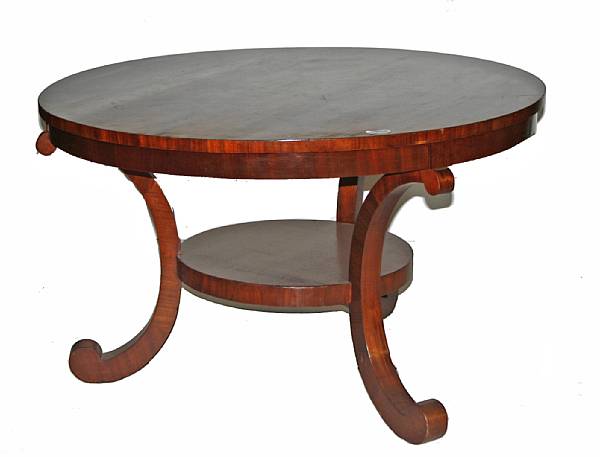 Appraisal: A Dutch Neoclassical walnut center table height in cm diameter