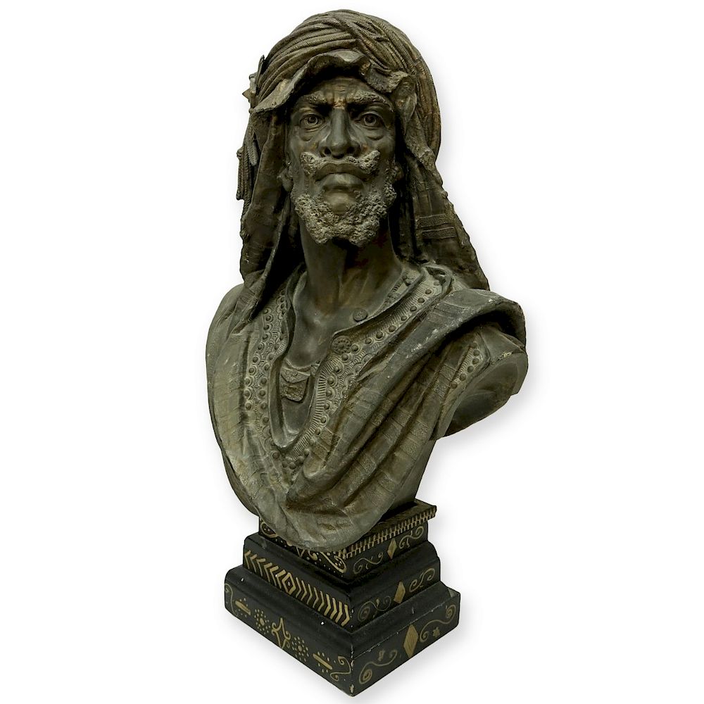 Appraisal: th Century French Spelter Arab Bust Figure th Century French