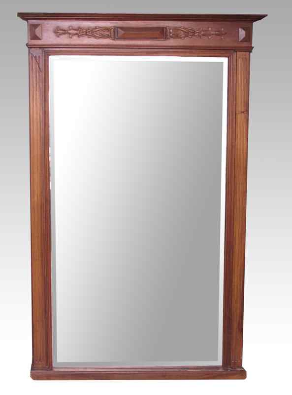 Appraisal: LARGE VICTORIAN HALL MIRROR Frame with carved applied decoration on