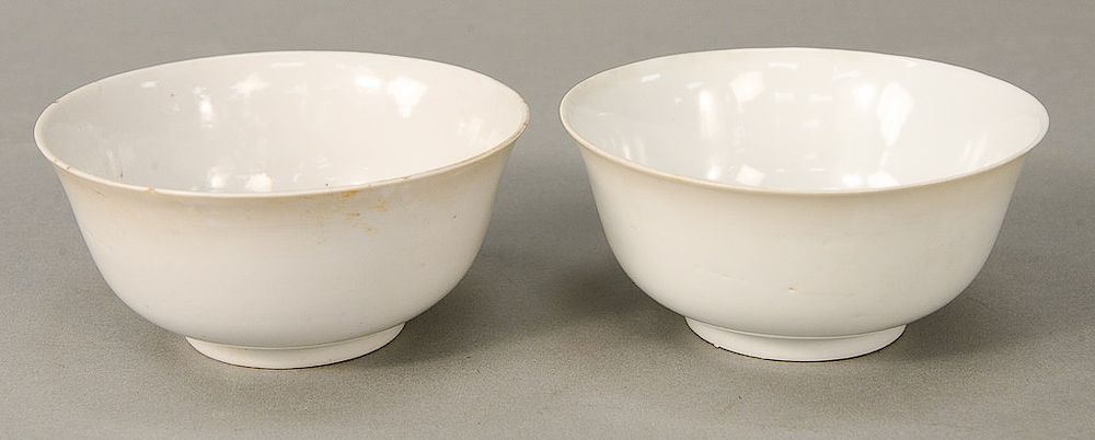 Appraisal: Pair white Blanc de Chine bowls China th th century