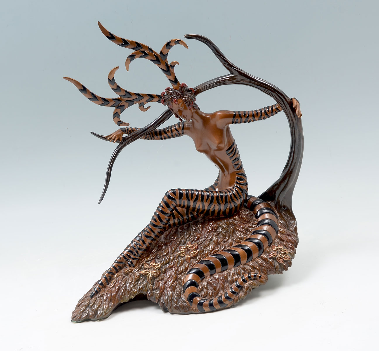 Appraisal: IMPRESSIVE ERTE ''THE HUNTING'' BRONZE Half woman and half animal