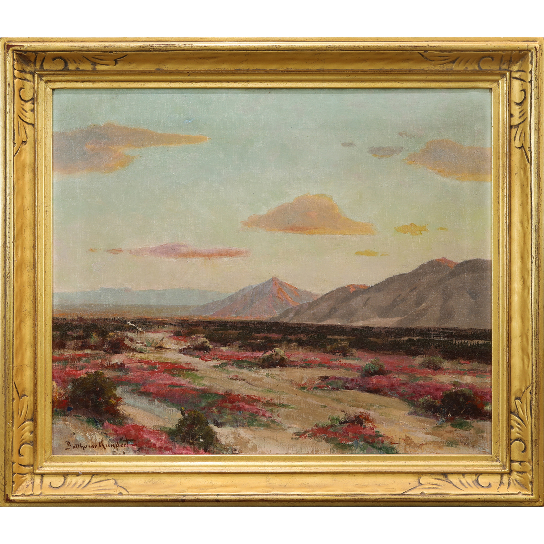 Appraisal: PAINTING BALTHASAR KUNDERT Balthasar Kundert Swiss American - Desert Scene