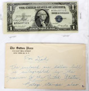 Appraisal: DOLLAR SILVER CERTIFICATE NOTE SERIAL W- -G CRISP UNUSED BEARS