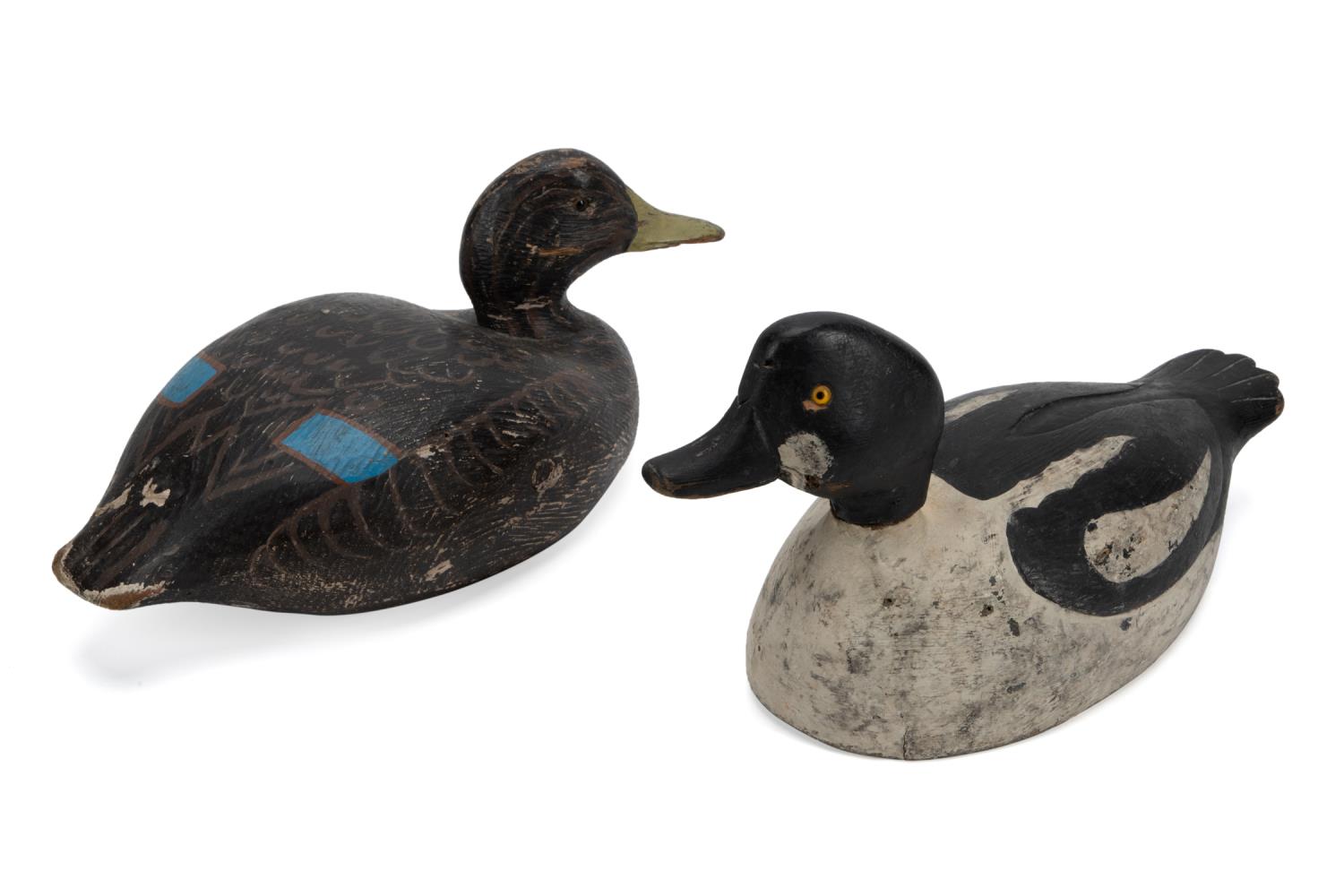 Appraisal: TWO HUNTING DECOYS GOLDENEYE DUCK AND BLACK DUCK Selection of